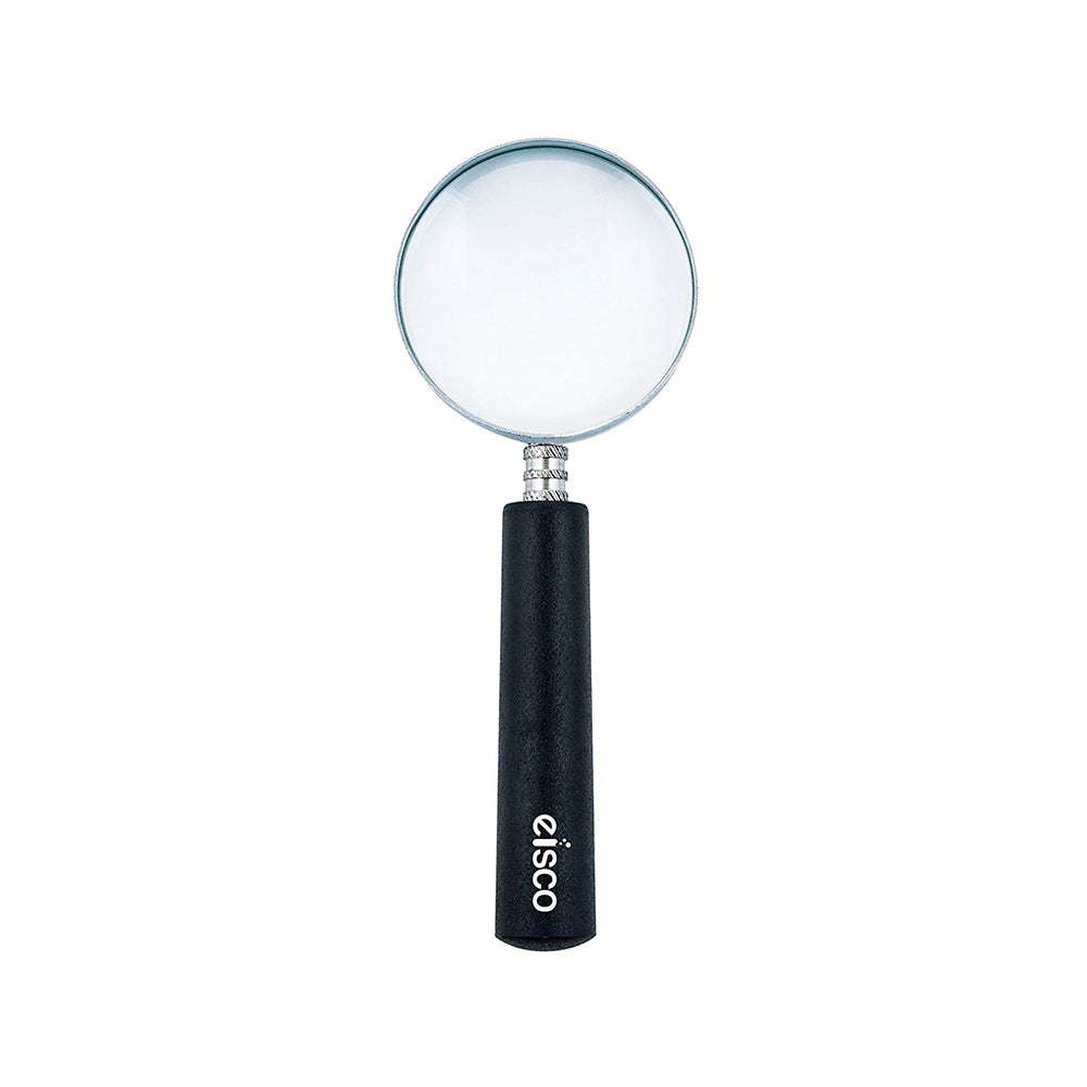 Eisco Magnifying Glass for Reading – 3.5X Handheld Magnifier (50mm) Optical Glass Lens for Books, Small Text, Jewelry, Coins, Crafts, Hobbies, Science, Stamps & Map Reading (Pack of 1)