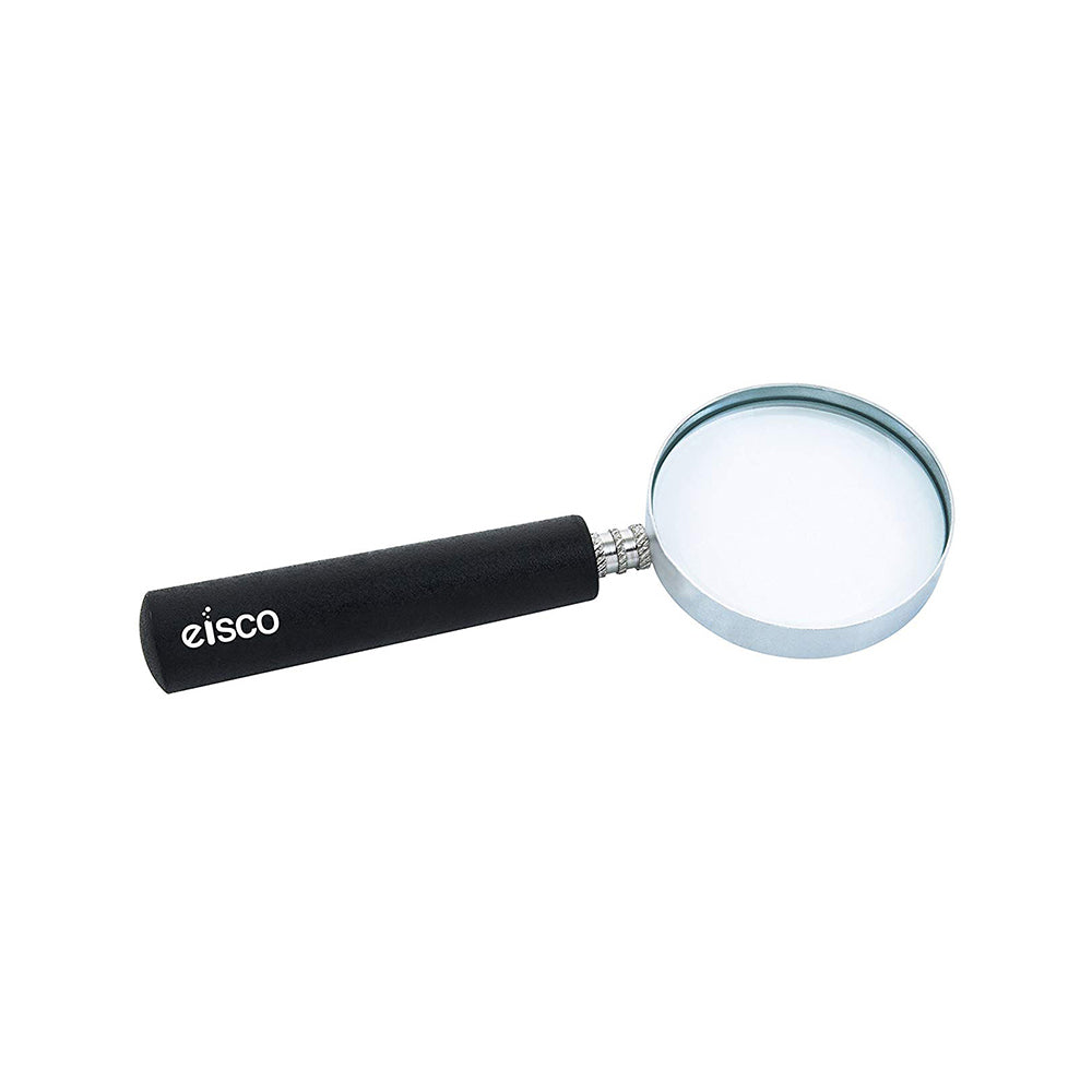 Eisco Magnifying Glass for Reading – 3.5X Handheld Magnifier (50mm) Optical Glass Lens for Books, Small Text, Jewelry, Coins, Crafts, Hobbies, Science, Stamps & Map Reading (Pack of 1)