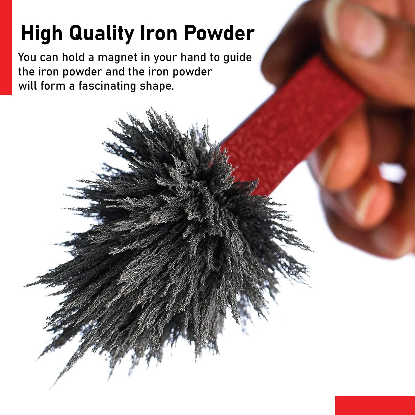 EISCO Fine Iron Filings (100g) Easy Sprinkle Magnetism Science Experiment Kit | Perfect for Classroom Projects, Physics Activities, STEM Learning, and Educational Fun for Kids and Adults | Resealable Jar