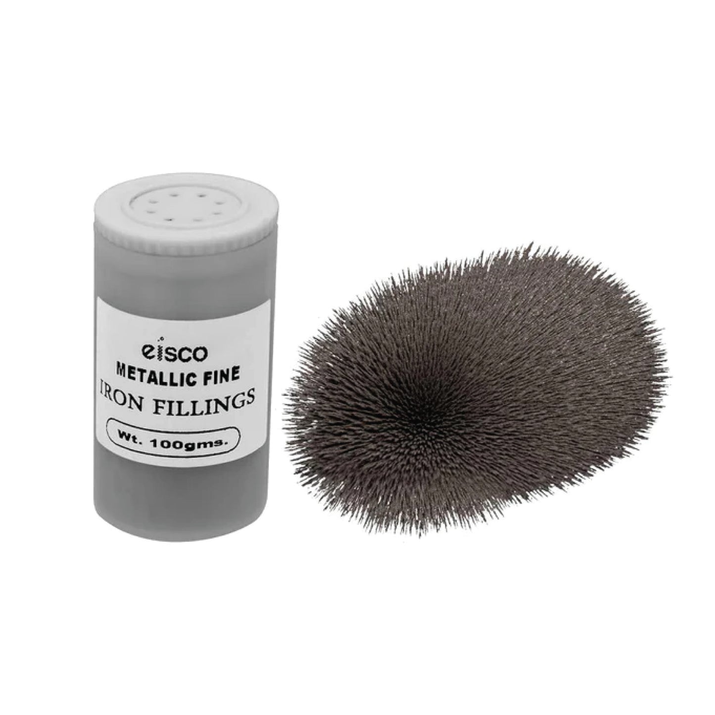 EISCO Fine Iron Filings (100g) Easy Sprinkle Magnetism Science Experiment Kit | Perfect for Classroom Projects, Physics Activities, STEM Learning, and Educational Fun for Kids and Adults | Resealable Jar