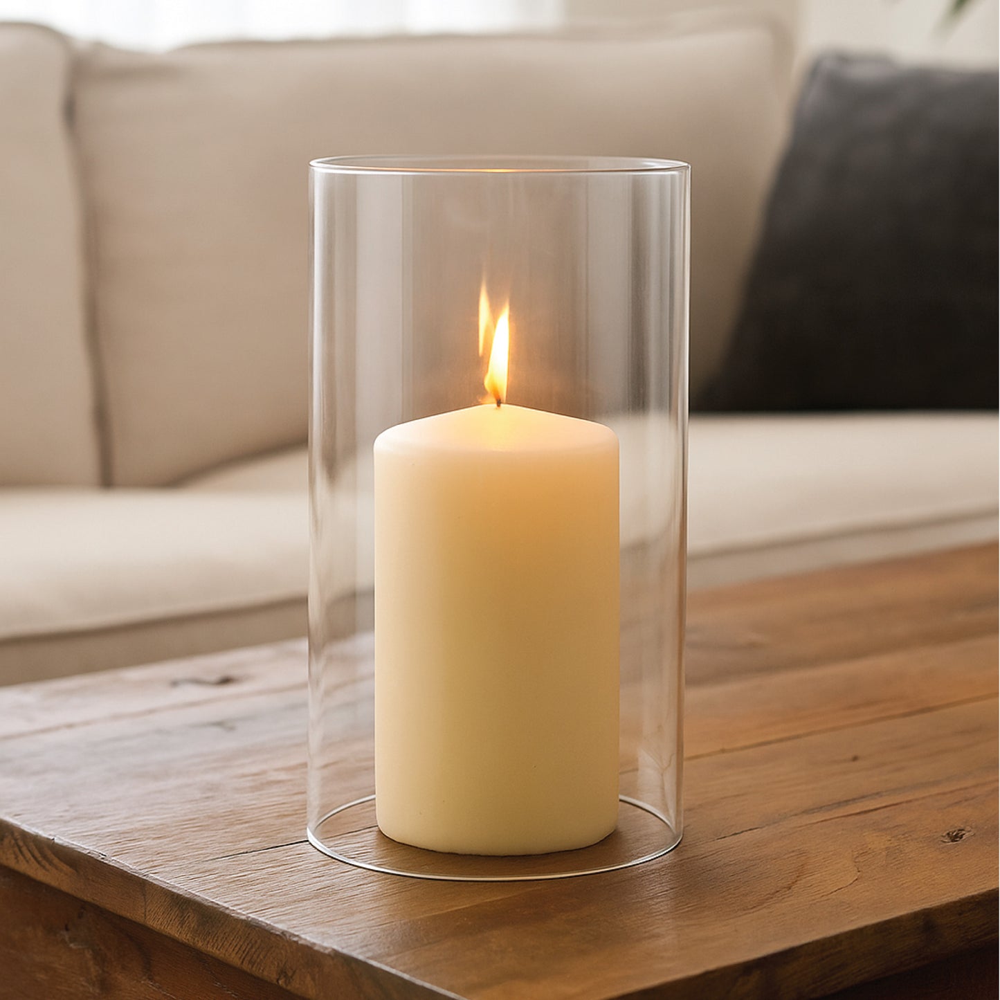 LABZIO Glass Cover for Akhand Diyas, Covering Glass Chimney- Akhand Jyoti Wind Protector, Tealight & Led tealights