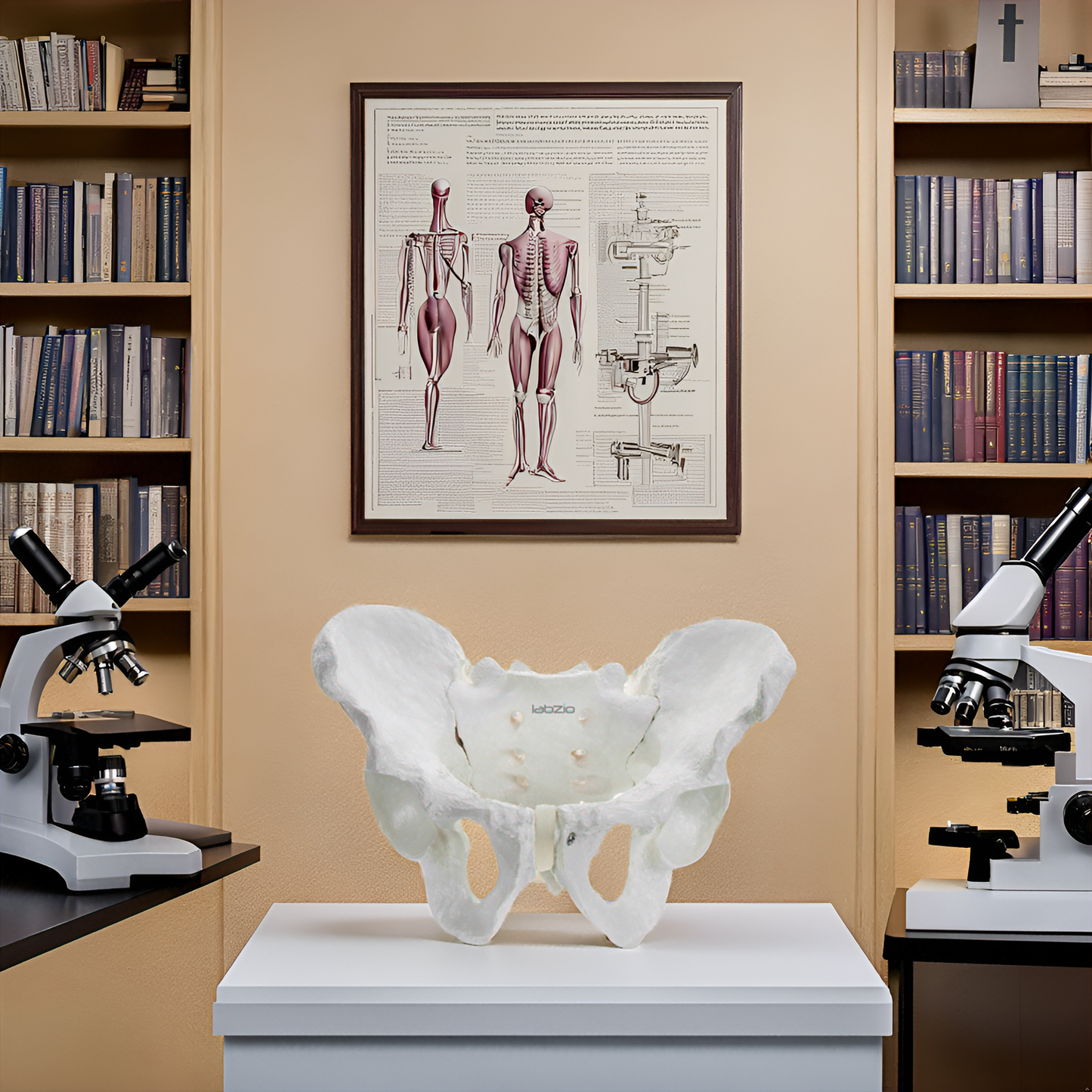 Labzio - Male Pelvis Skeleton Model, Anatomically Correct, Life Size – Ideal for Educational, Medical, and Demonstrative Purposes