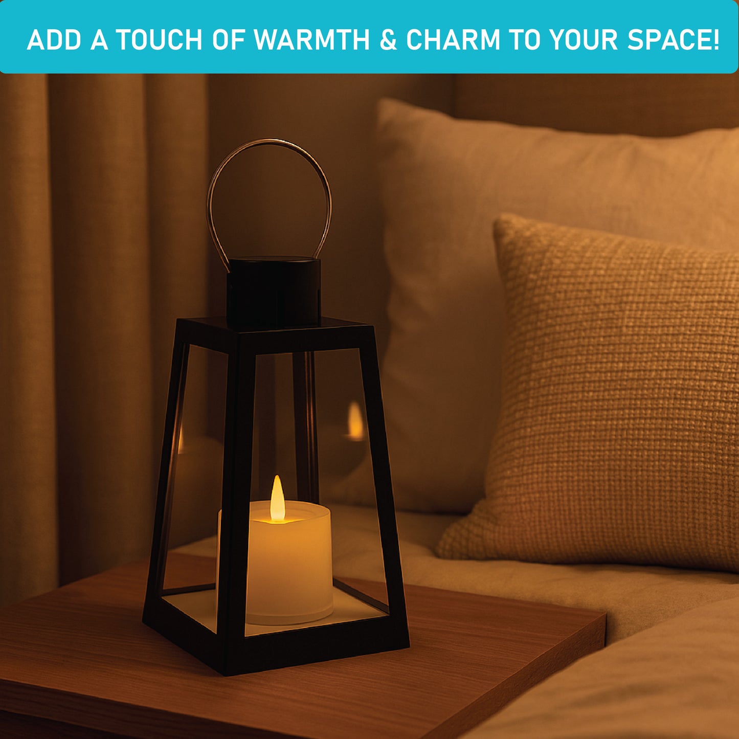 LABZIO Premium LED Lantern Candle | Battery Operated with Moving Flame & Flickering Effect | Flameless Light for Home Decor, Outdoor Garden, Balcony, Weddings & Festive Decorations (22x11 cm)