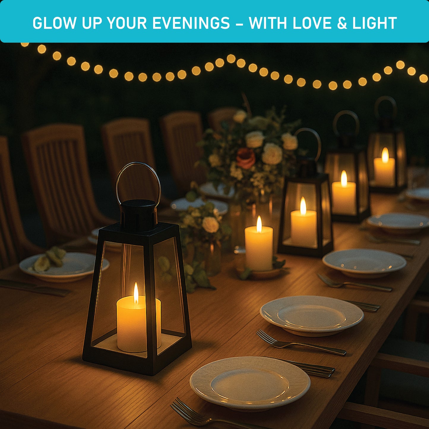 LABZIO Premium LED Lantern Candle | Battery Operated with Moving Flame & Flickering Effect | Flameless Light for Home Decor, Outdoor Garden, Balcony, Weddings & Festive Decorations (22x11 cm)