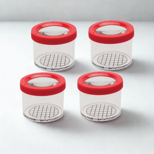 Eisco Bug Viewer Magnifier for Kids (Pack of 4) Insect Catcher Toy with Magnifying Lens, STEM Science Kit for Outdoor Exploration, Nature Discovery, Learning, Entomology & Camping Fun