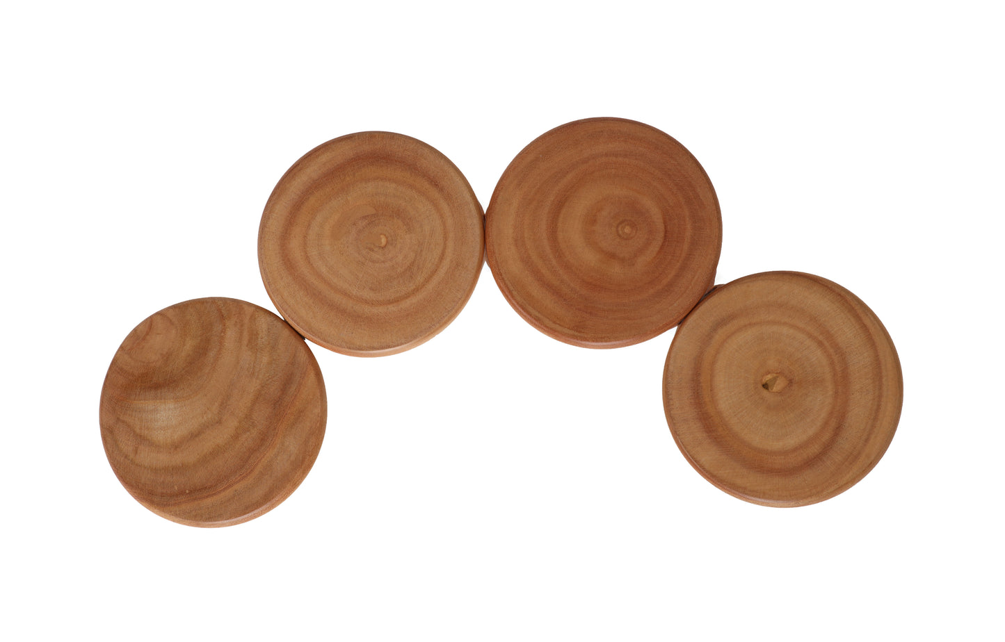 LABZIO | Set of 4 Wooden Coasters | Round, Durable Drink Coasters for Coffee Table, Dining, Home & Office | Rustic, Eco-Friendly, Furniture Protection