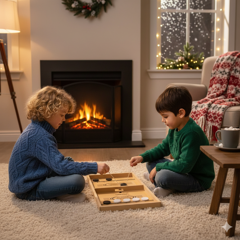 Labzio Home- Wooden String Hockey Game | Fastest Finger First Board Game | Wooden String Hockey Game for 2 Players | Adults, Kids