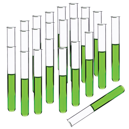 EISCO- Test Tubes, Borosilicate Glass, Rimmed, Hand Made, Blown, Accurate Size and Consistent Wall Thickness, 75 x 12 mm, 5 ml Capacity, Pack of 24
