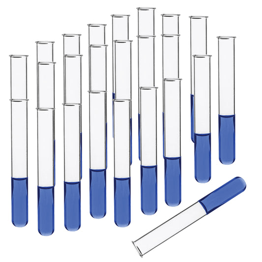 Test Tubes (Pack of 24), Borosilicate Glass, Rimmed, Hand Made, Blown, Accurate Size and Consistent Wall Thickness, 250 x 25 mm, 85 ml Capacity
