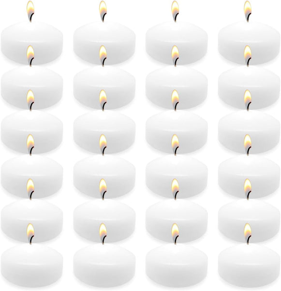 Labzio Decor Pack of 24 Floating Candles | Floating Nuggets | Floating Tealight Candles | Water Candles | Floating Candles on Water Bowl | Best Candles for Home Decor, Office Decor, Birthday Party, Festival Decoration (White Colour)