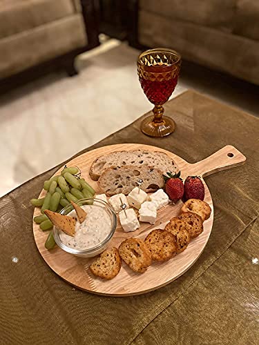 Labzio Home - PIZZA/ SNACKS SERVING PLATTER /CUTTING BOARD / ELEGANT CHEESE BOARD/MODERN Dip TRAY, 12 inches dia (LARGE)