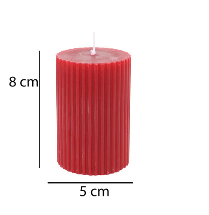 Labzio Pillar Candles for Valentine's, Birthdays, Anniversaries, and Special Gifts Set of 4,Long Clean Burning,Approx 72 Hours Burn Time,Wedding,Dinner,Christmas and Home Decor,Red