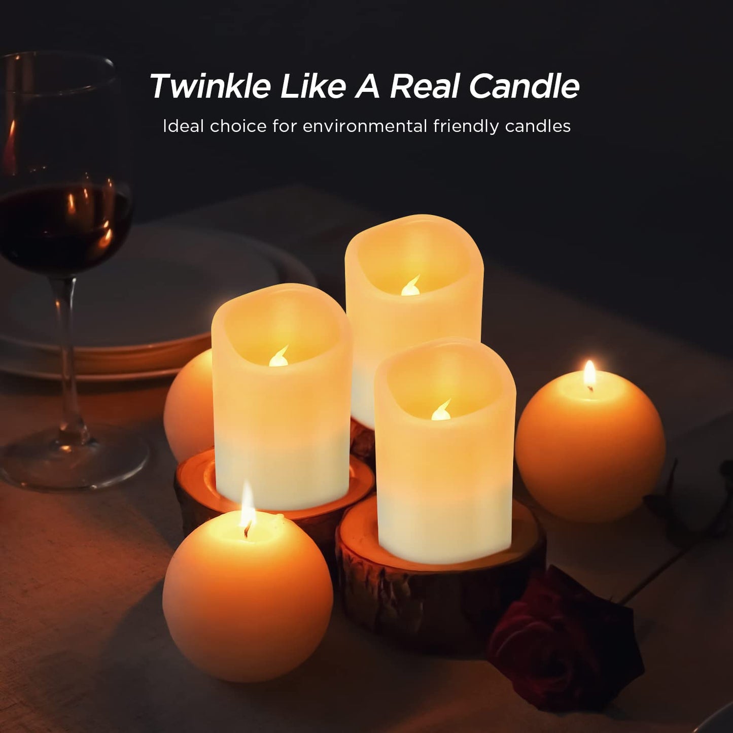 LABZIO Set of 3 Flameless LED Candles | Real Wax Look | Battery Operated | Flickering Moving Wick | 3 Sizes (4, 5, 6 Inch) | Unscented Pillar Candles for Home Decor