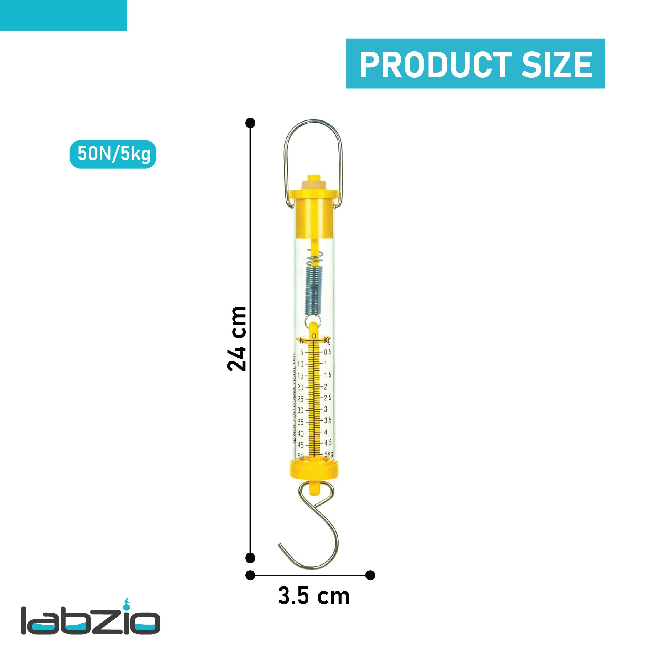 Eisco Newton Force Meter Spring Scale – 50N / 5Kg Dual Scale, PH0033G