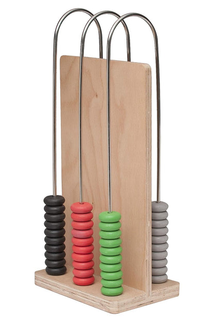 EISCO - Abacus, 3 U-Shaped Steel Wires, Wooden Frame, Arithmetic Learning and Calculation Tool for Students and Teachers