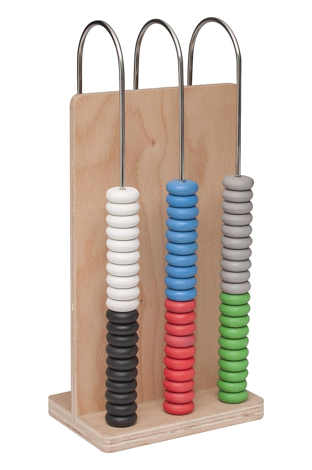 EISCO - Abacus, 3 U-Shaped Steel Wires, Wooden Frame, Arithmetic Learning and Calculation Tool for Students and Teachers