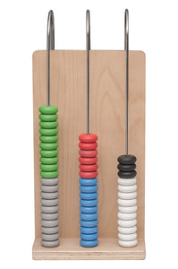 EISCO - Abacus, 3 U-Shaped Steel Wires, Wooden Frame, Arithmetic Learning and Calculation Tool for Students and Teachers