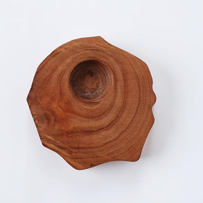 LABZIO Zig-Zag Wooden Tealight Candle Holder – Handcrafted Rustic Natural Wood Design for Home Décor, Weddings & Events