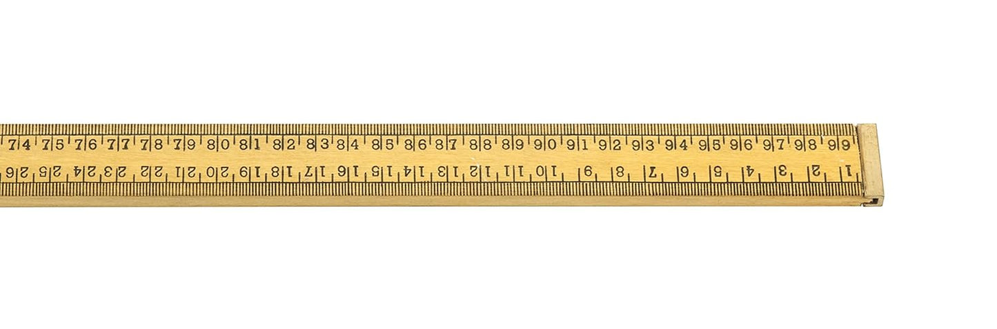 EISCO Premium One Meter (100cm) Wooden Scale(ruler) | With Brass Ends For Strong Protected Edges, Horizontal Reading In Reverse On Each End, Pack of 2