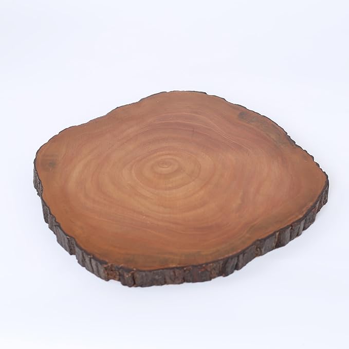 Raw tree bark wooden multipurpose platter, server for cheese crackers,snacks and cakes, 1 piece