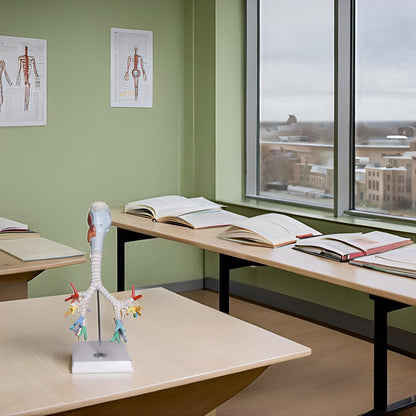 Larynx model with Bronchial tree,3 parts,natural size , with coloured deatiled key card