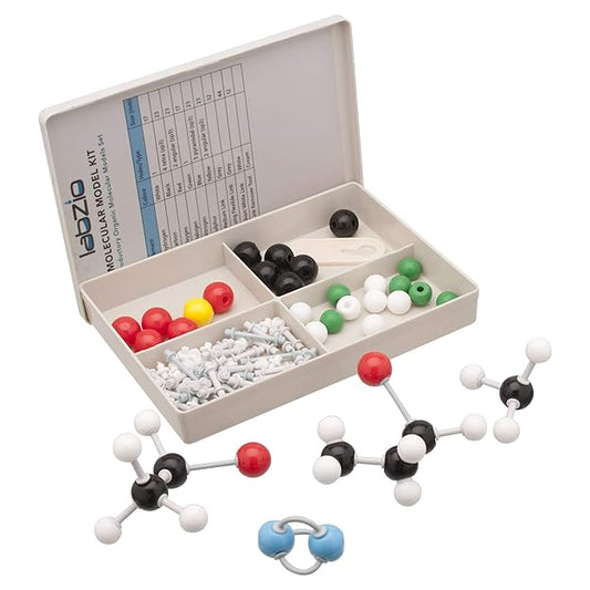 LABZIO Introductory Molecular Model Kit – 48 Atoms, 62 Links – Chemistry Set for Students, Teachers, STEM Learning, Biochemistry, Science Lab, Chemical Reactions, Molecular Structures, Study Tool