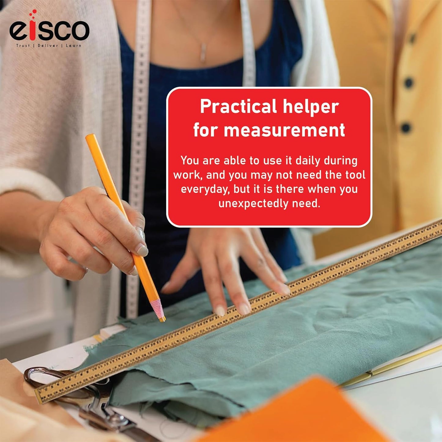 EISCO Premium One Meter (100cm) Wooden Scale(ruler) With Brass Ends For Strong Protected Edges, Horizontal Reading In Reverse On Each End, Pack of 2
