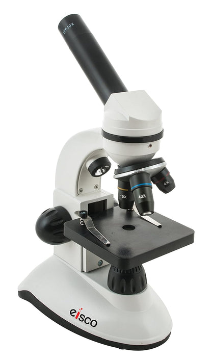 EISCO Premium Student Monocular Duo-Scope Cordless LED Microscope Dual Illuminated for Slides & Small Solid Objects Cordless Portable