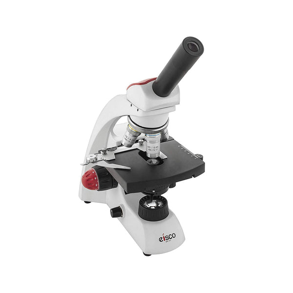 Premium Redline Range Monocular Microscope, WF 10X Eyepiece, 4X, 10X, 40X & 100X Objectives, 360° Rotatable Head, LED Illumination, Mechanical X-Y Axis Stage