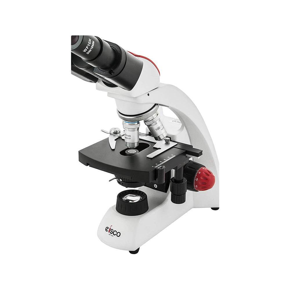 Premium Redline Range Binocular Microscope, WF 10X Eyepiece, 4X, 10X, 40X & 100X Objectives, 360° Rotatable Head, LED Illumination, Mechanical X-Y Axis Stage