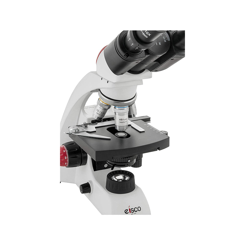 Premium Redline Range Binocular Microscope, WF 10X Eyepiece, 4X, 10X, 40X & 100X Objectives, 360° Rotatable Head, LED Illumination, Mechanical X-Y Axis Stage