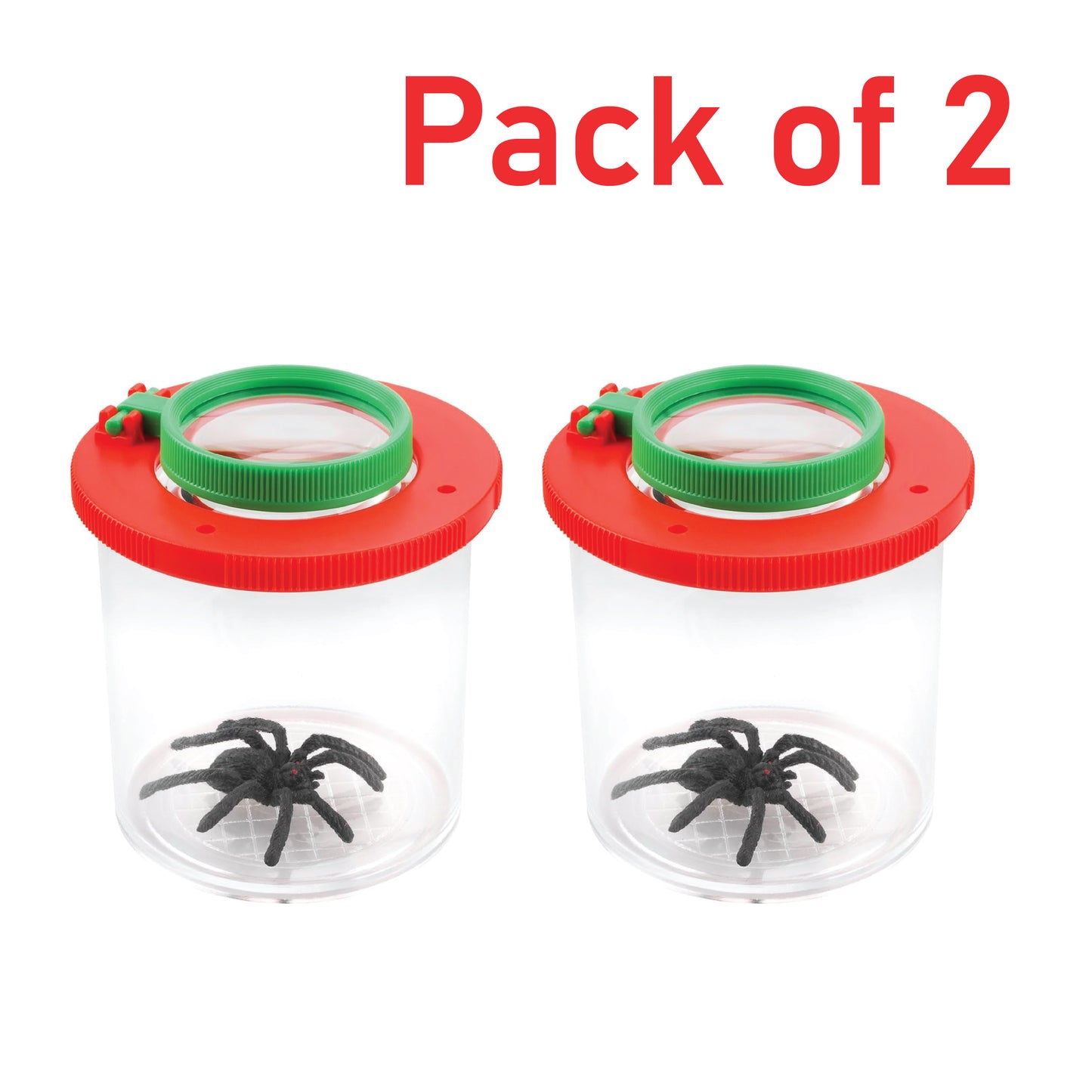 EISCO Magnifying Bug Viewer – 3X & 6X Insect Catcher with Dual Lens, Portable Bug Observation Cage, STEM Learning Kit, Outdoor Exploration, Science Experiments & Educational Toy (Pack of 2)