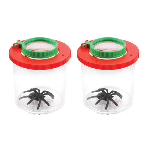 EISCO Magnifying Bug Viewer – 3X & 6X Insect Catcher with Dual Lens, Portable Bug Observation Cage, STEM Learning Kit, Outdoor Exploration, Science Experiments & Educational Toy (Pack of 2)