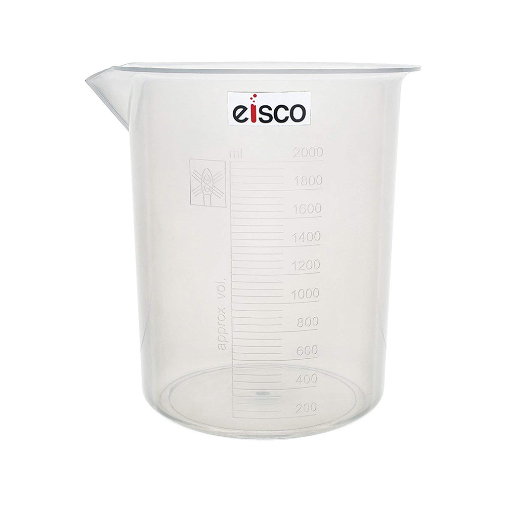 Beaker, 2000 ml, 50 ml Graduations, Polypropylene, with Tapered Spout