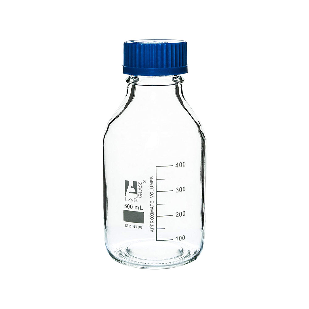 Reagent Bottle, 500 ml, Graduated, Borosilicate Glass 3.3, with GL-45 Screw Cap