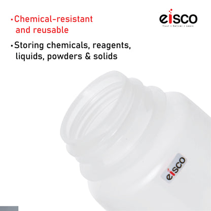 Polypropylene Reagent Bottle, 250 ml, Wide Neck, Autoclavable, Leak Proof, Pack of 10