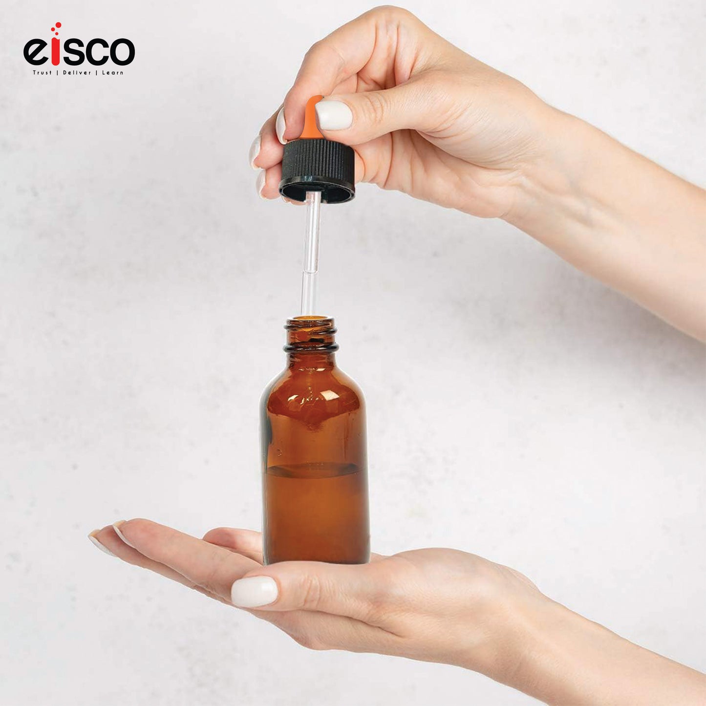 Amber Glass Bottle with Glass Dropper Dispenser, Used for Lab Chemicals, Perfumes, Colognes, Extracts, 60 ml, Pack of 6