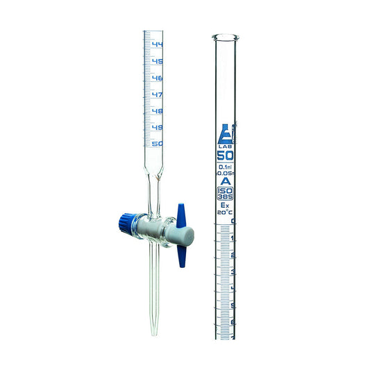 Burette, Made of Borosilicate Glass 3.3, PTFE Stopcock, 50 ml, Class-A