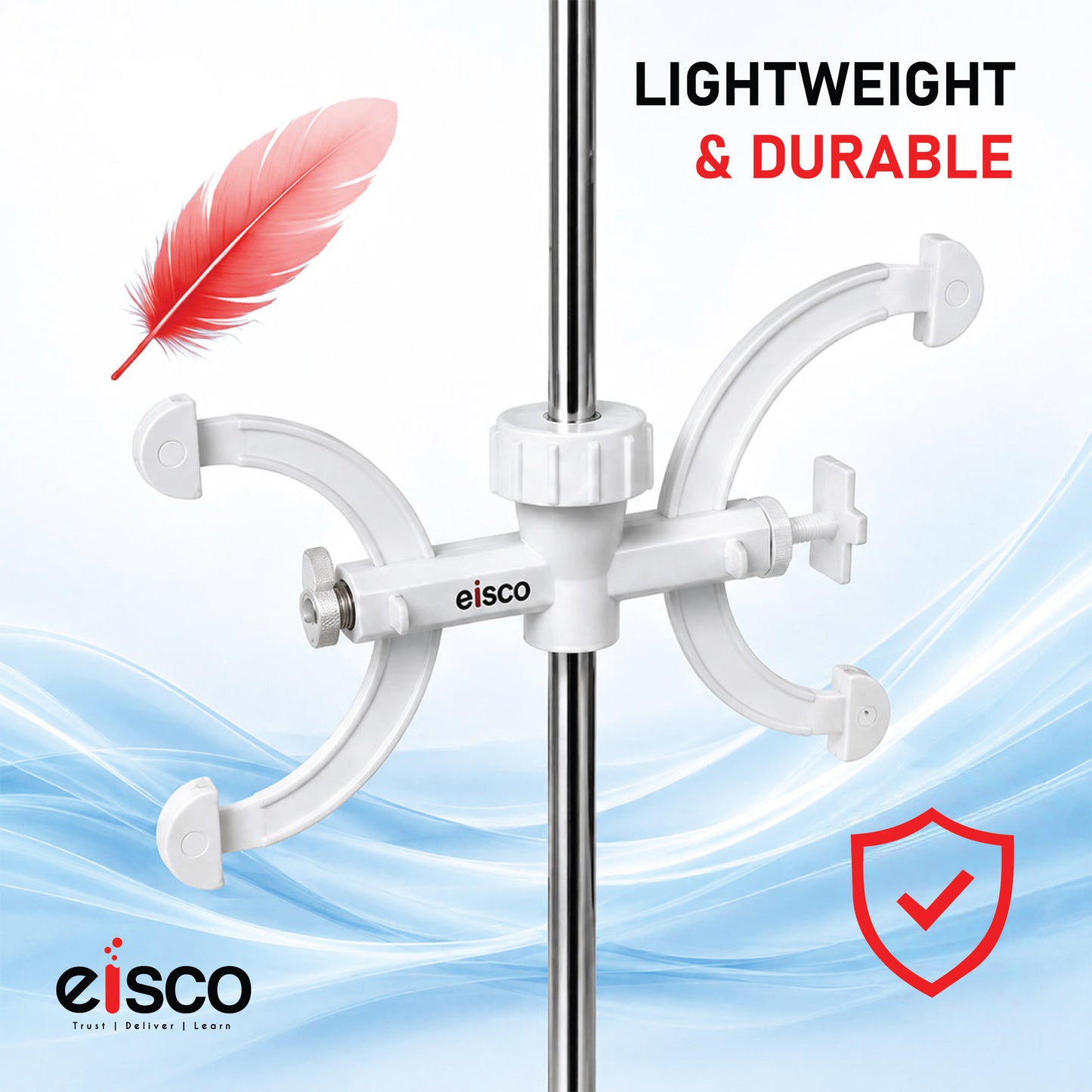 Burette Clamp, Double, Polypropylene, for Rods of 10 mm or 12.5 mm Diameter