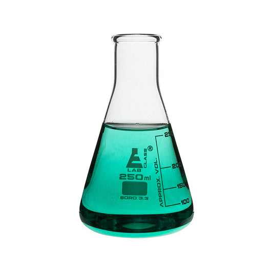 250 ml Conical Flask, Erlenmeyer, Narrow Neck, Made of Borosilicate Glass 3.3