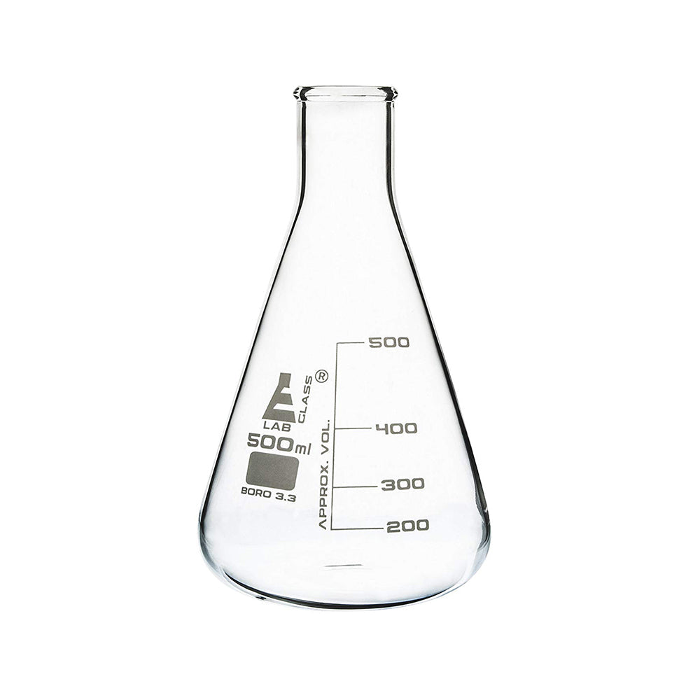 500 ml Conical Flask, Erlenmeyer, Narrow Neck, Made of Borosilicate Glass 3.3