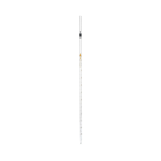 2 ml Pipette With Amber Graduations, Made of High Quality Soda Lime Glass, Excellent Visibilty, Tolerance ±0.010 ml, Color Code - Black, Class - AS