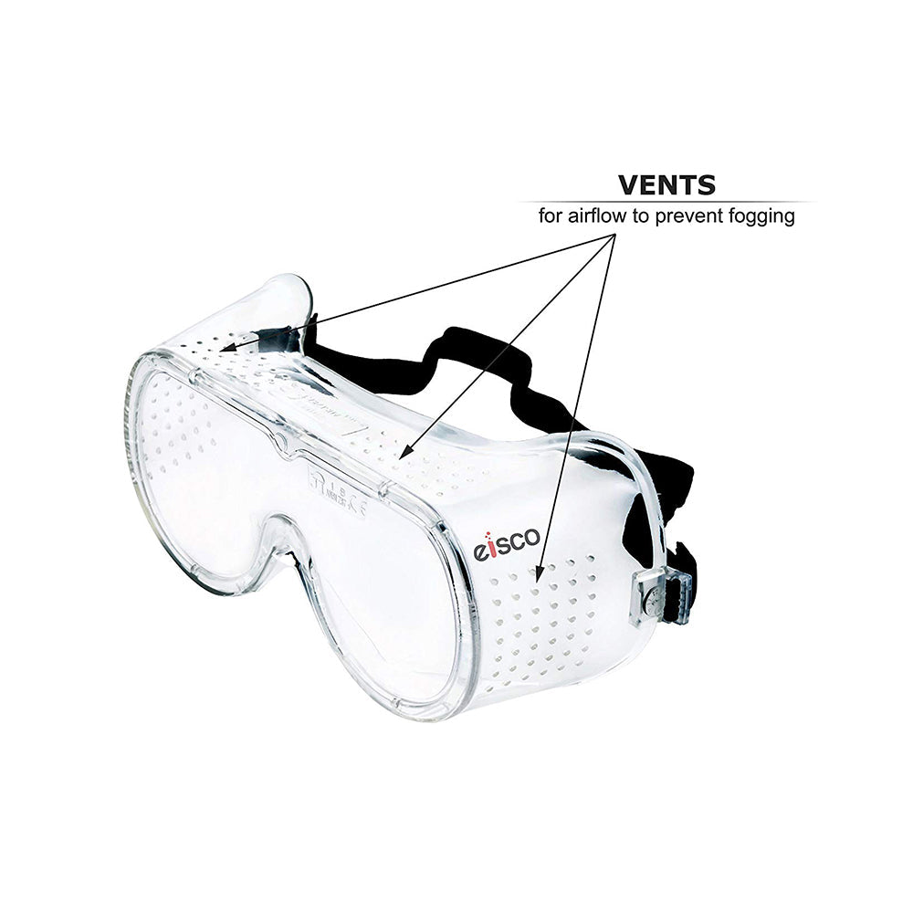 Deluxe Polycarbonate Safety Goggles, Light Weight, Chemical Resistant, Anti-Fogging Goggles, With Universal Fitting