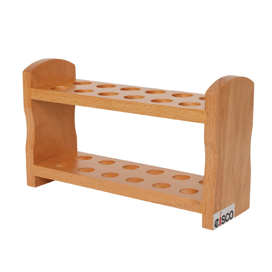Eisco Wooden Test Tube Rack – Durable Lab Stand for Test Tubes, Holds Multiple Tubes, Chemical Resistant, Polished Wood, Ideal for Science Labs, Chemistry, Biology & Home Experiments