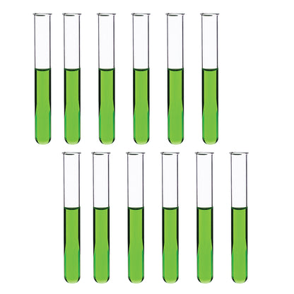 Test Tubes, Borosilicate Glass, Rimmed, Hand Made, Blown, Accurate Size and Consistent Wall Thickness, 150 x 20 mm, 30 ml Capacity Pack of 12
