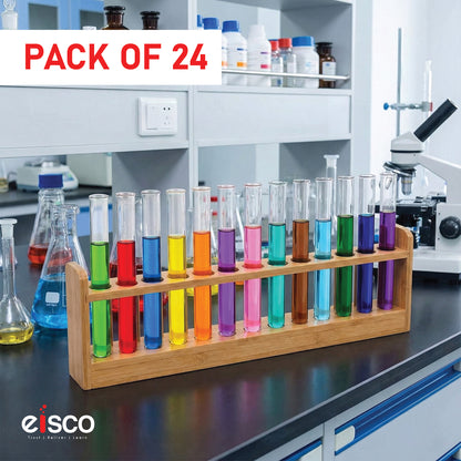 Test Tubes, Borosilicate Glass, Rimmed, Hand Made, Blown, Accurate Size and Consistent Wall Thickness, 150 x 20 mm, 30 ml Capacity Pack of 24