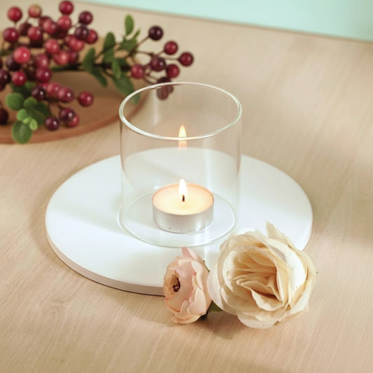 LABZIO Glass Cover for Akhand Diyas, Covering Glass Chimney- Akhand Jyoti Wind Protector, Tealight & Led tealights