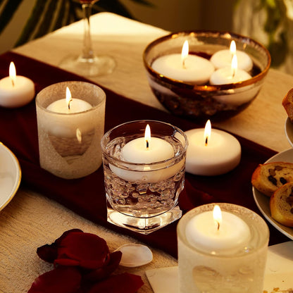 Labzio Decor Pack of 24 Floating Candles | Floating Nuggets | Floating Tealight Candles | Water Candles | Floating Candles on Water Bowl | Best Candles for Home Decor, Office Decor, Birthday Party, Festival Decoration (White Colour)