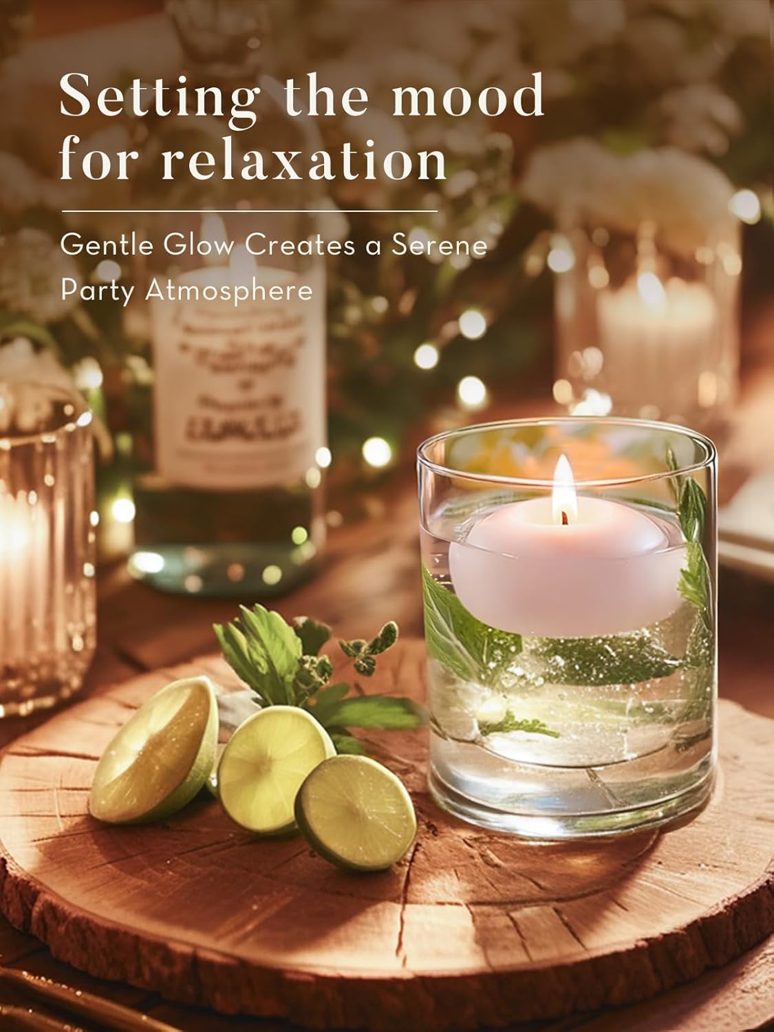 Labzio Decor Pack of 24 Floating Candles | Floating Nuggets | Floating Tealight Candles | Water Candles | Floating Candles on Water Bowl | Best Candles for Home Decor, Office Decor, Birthday Party, Festival Decoration (White Colour)