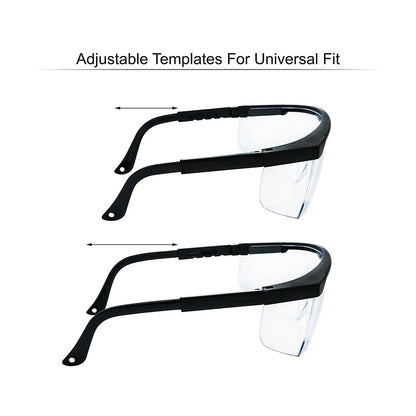 High Quality Safety Goggles With Side Protection & Adjustable Temples For Unviversal Fit, Chemical Resistant